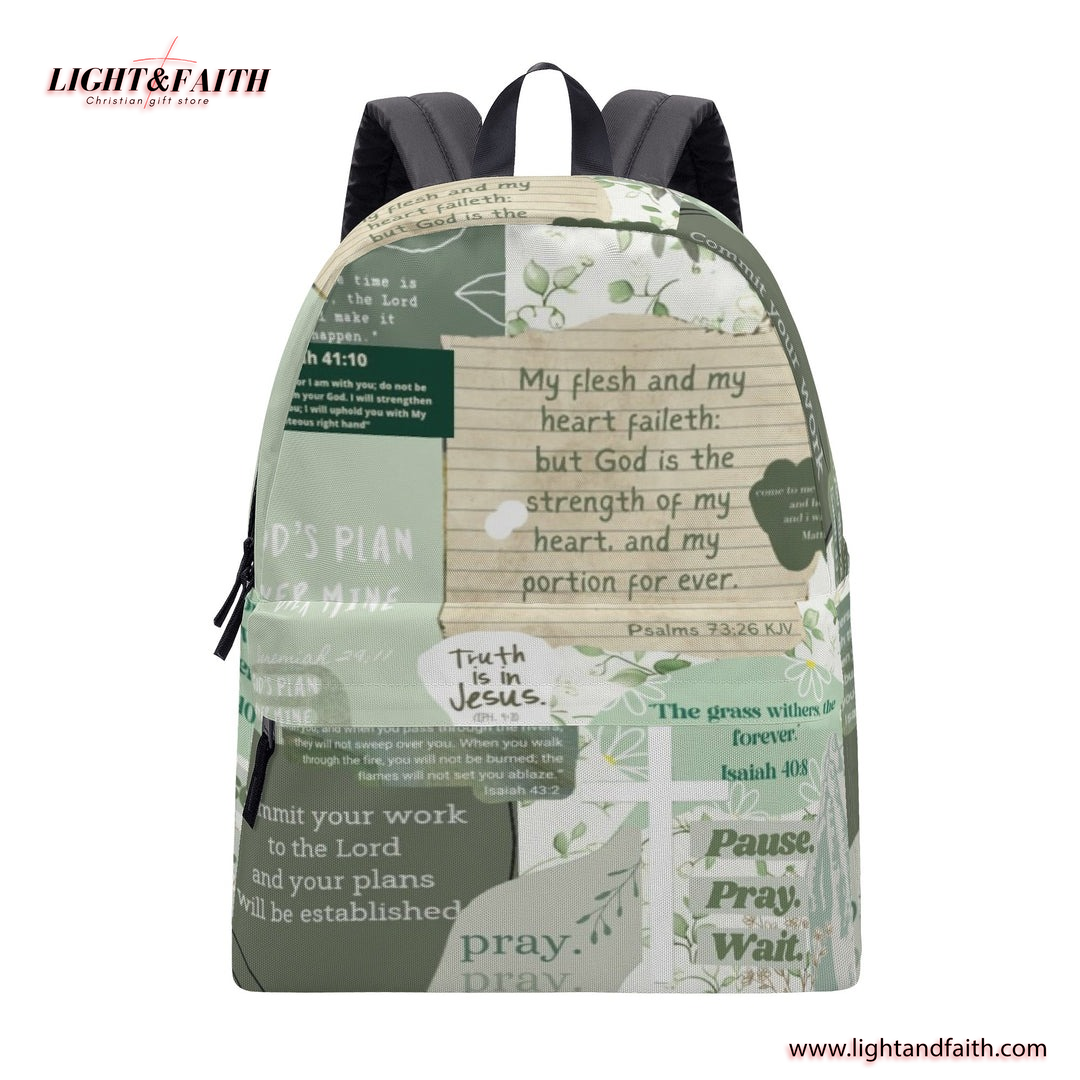 Bible Verse Backpack, Christian Scripture Backpack, Faith-Based Inspirational Bag, Religious Quote Backpack.PLAF66